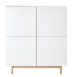 Schrank mit 2 Türen, weiß Artic - 100x115x40cm - Maisons du Monde