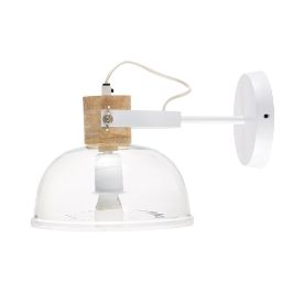 Glass and White Metal Wall Lamp