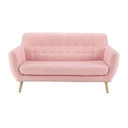Scandinavian Pink Fabric 2/3 Seater Sofa Iceberg