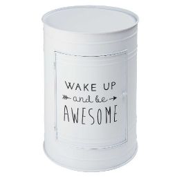 HARLEM - White metal 1-door bedside table