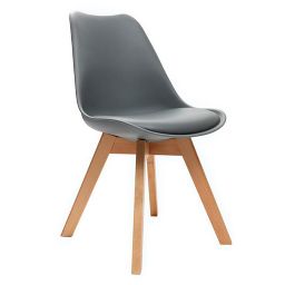 Lot de deux chaises design grises PAULINE