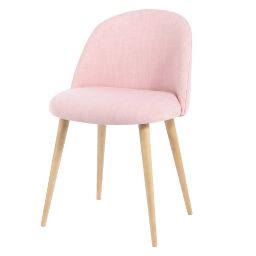 MAURICETTE - Pink Vintage Chair with Solid Birch