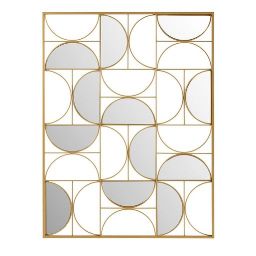 Gold Metal Mirror Wall Art 90 x 120 cm