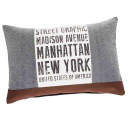 Coussin en coton gris et marron 40 x 60 cm STREET GRAPHIC - 60x40x10cm - Maisons du Monde
