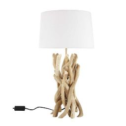 NIRVANA driftwood lamp with cotton lampshade H 55cm