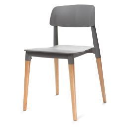 Lot de deux chaises design scandinave grises GILDA