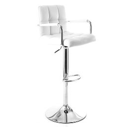 Lot de 2 tabourets de bar design blancs WILLORD