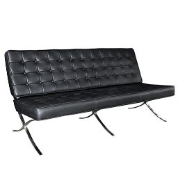 Princeton Leather Sofa in Chrome and Black