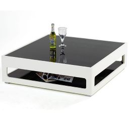 CHILL Table Basse carrée plateaux en verre
