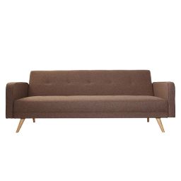 Canapé convertible 3 places design scandinave marron ULLA