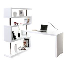 Bureau design blanc laqué amovible T-MAX