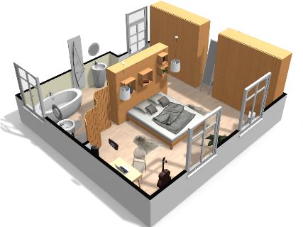 Bedroom and Bathroom